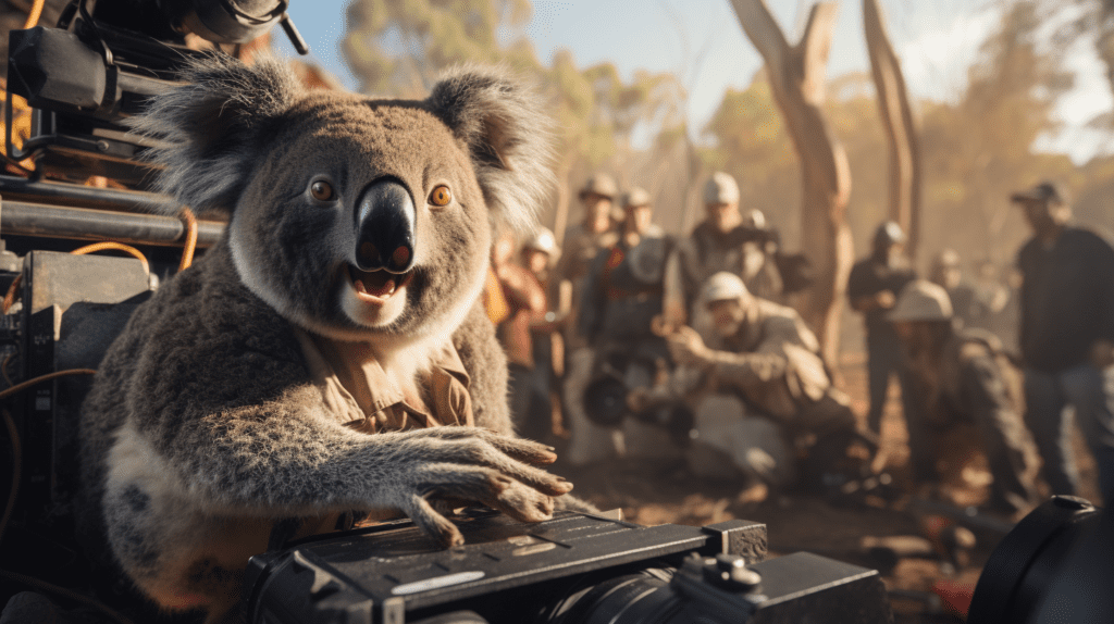 Een koala op de set van StukTV