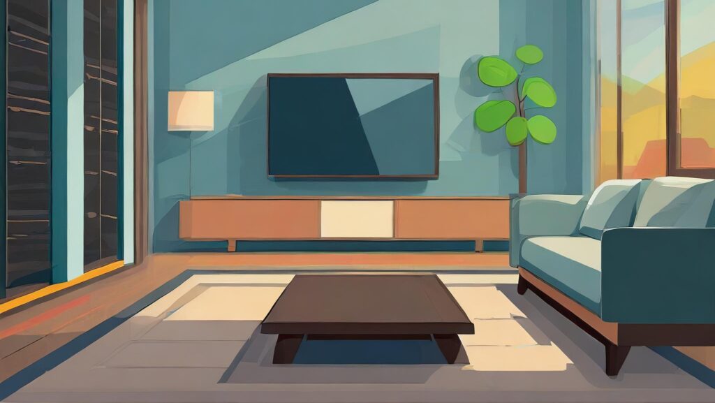 Woonkamer met televisie
