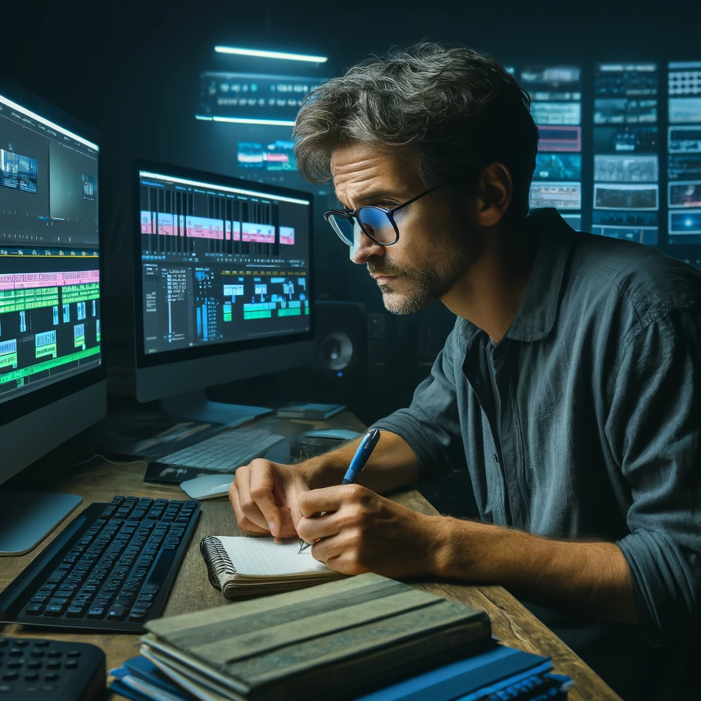 Video-editor die zijn shortcuts instudeert